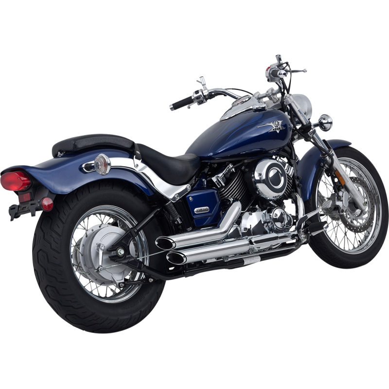 Shortshots Staggered Chrome Exhaust for Yamaha V-Star 650 04-05