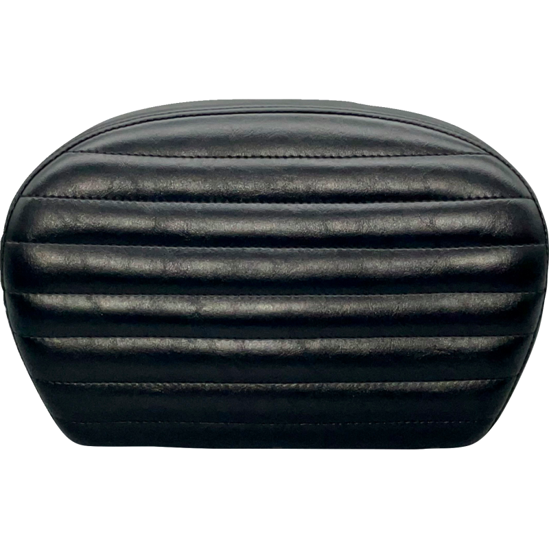 Sissy Bar Pad Pleated Shiny Black Vinyl