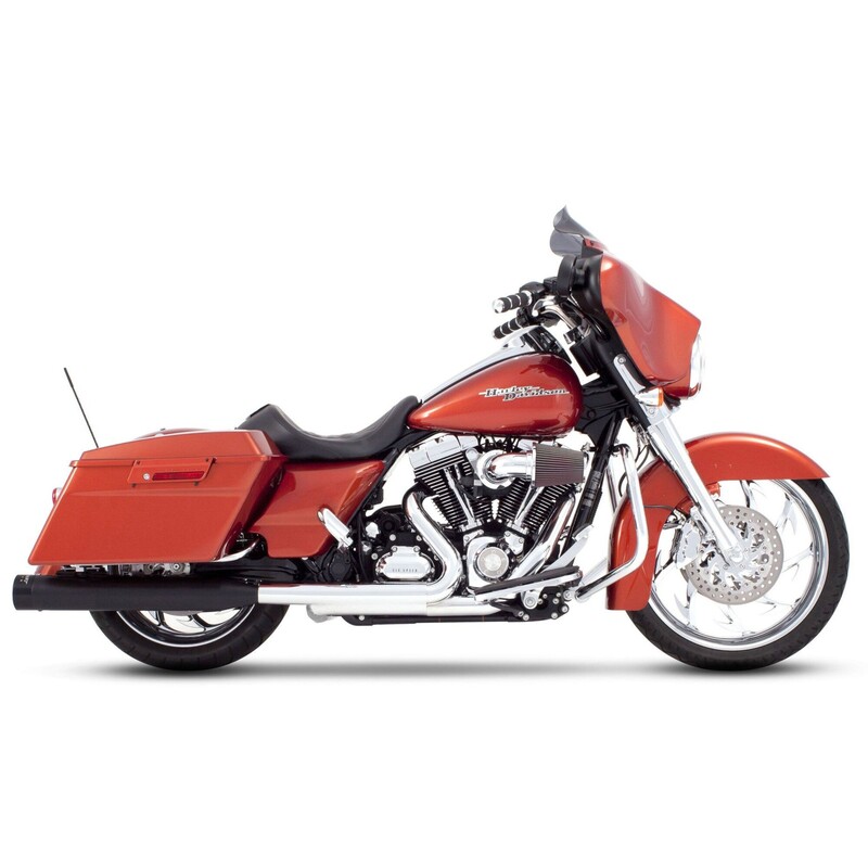 4" Slip-On Mufflers, Black with Black Castle End Caps