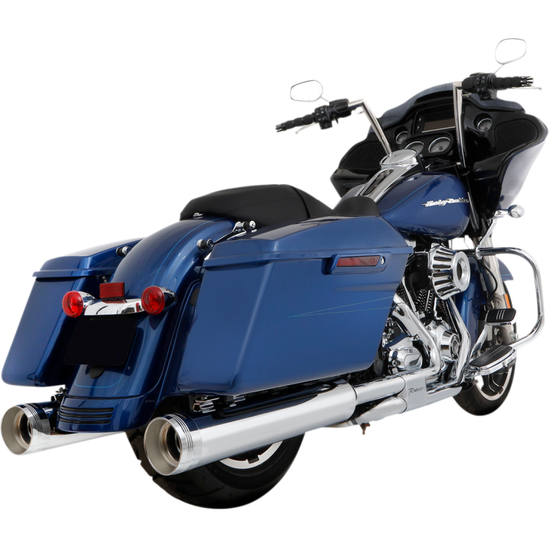 DBX45 Slip-On Mufflers, Chrome with Tradition Chrome End Caps