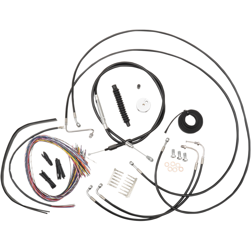 LA Choppers Black Vinyl/Stainless Braided Complete Kit for 08-13 Dresser w/ ABS (12-14in.)