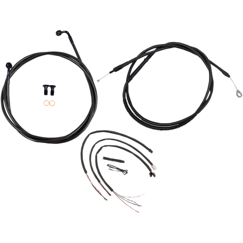 LA Choppers Midnight Braided Complete Kit for 18-24 Softail w/o ABS (12-14in.)
