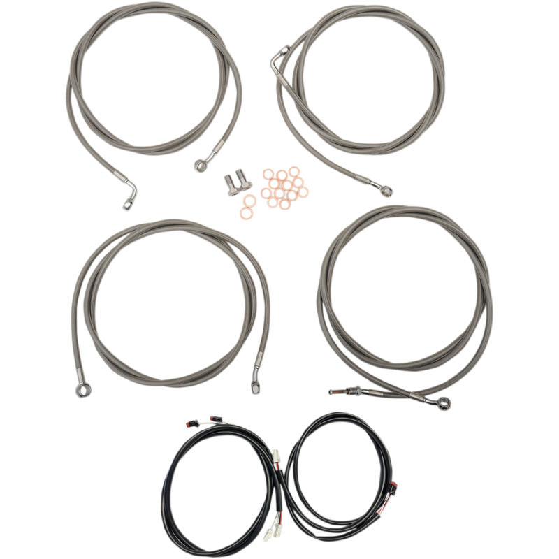 Stainless Plug-and-Play Cable Kit (12-14in Bars)