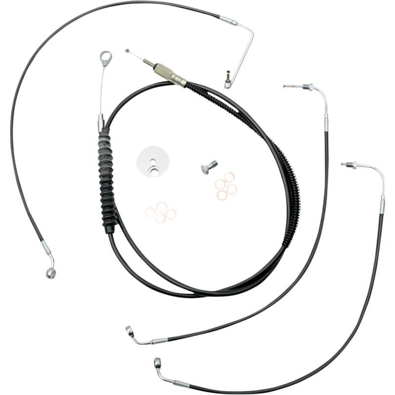 LA Choppers Black Vinyl/Stainless Braided Standard Kit for 18-24 Softail w/ ABS (12-14in.)