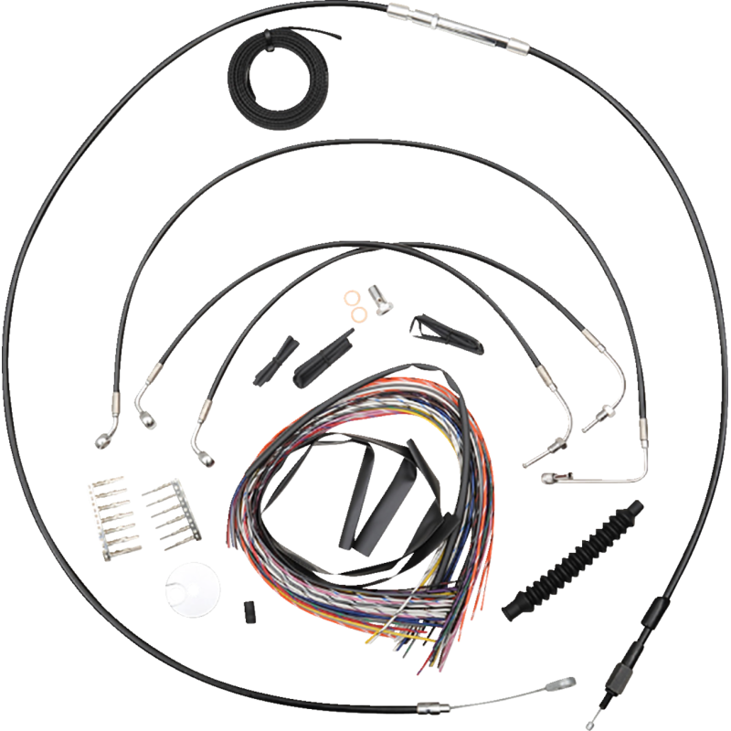 LA Choppers Black Vinyl/Stainless Braided Complete Kit for 18-24 Softail w/ ABS (12-14in.)
