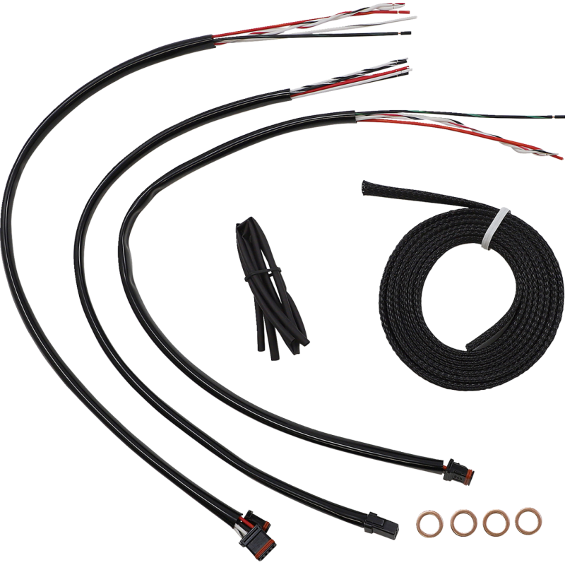 LA Choppers Black Vinyl/Stainless Braided Complete Kit for 18-24 Softail w/o ABS (15-17in.)