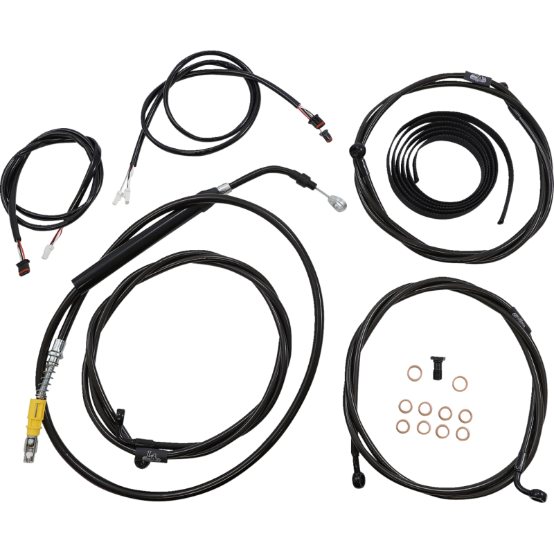 LA Choppers Midnight Braided Plug-and-Play Kit for 21-23 FLHTK/FLHX (12-14in.)