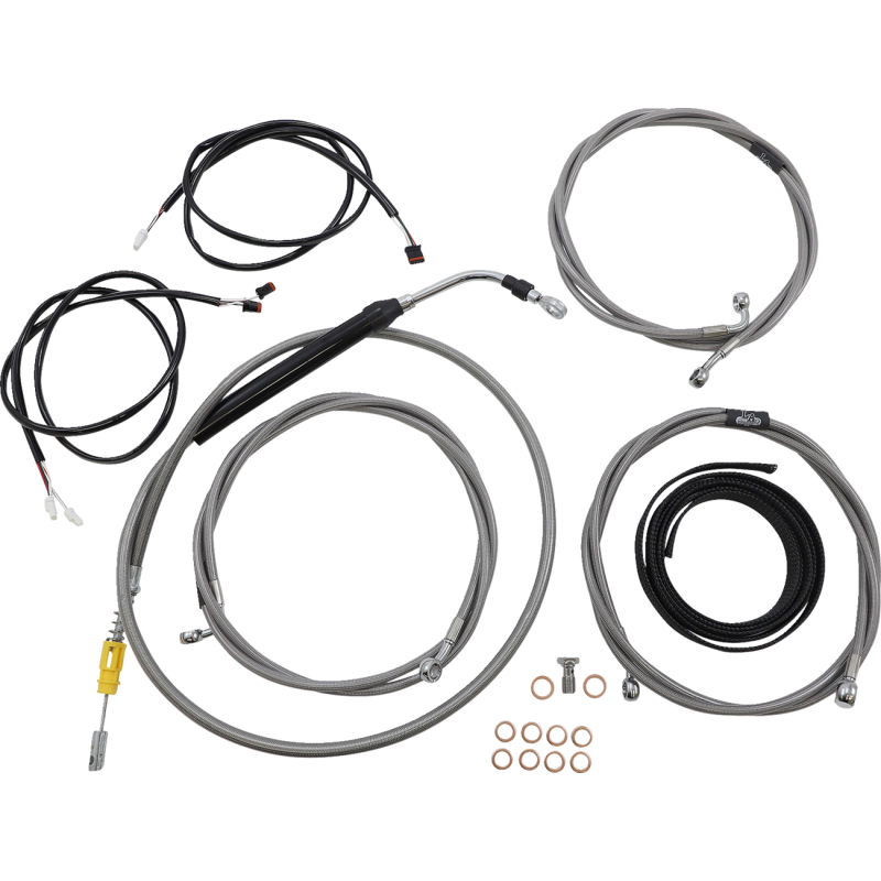 Stainless Plug-and-Play Cable Kit (15-17in Bars)