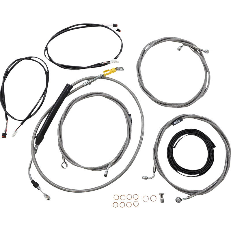 Stainless Plug-and-Play Cable Kit (15-17in Bars)