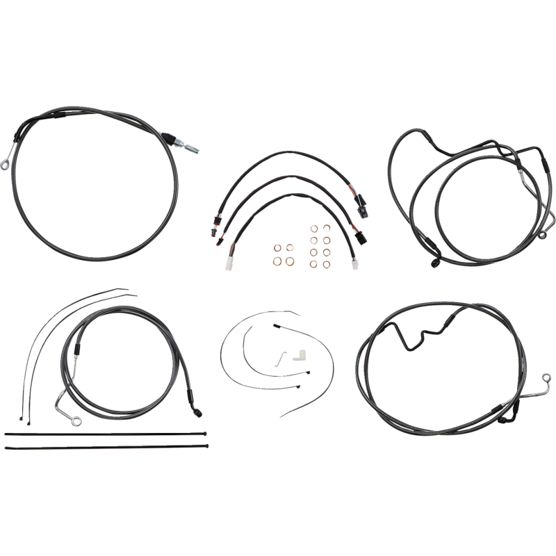 Black Pearl Designer DOT Handlebar Kit - 12-14 in. Apes