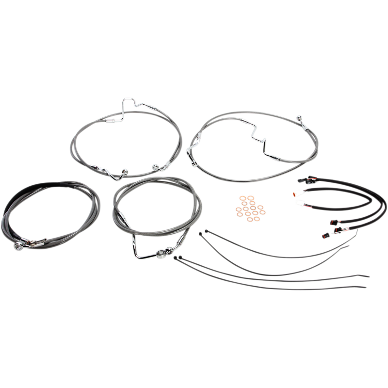 XR Stainless w/ Chrome Fittings DOT Handlebar Installation Kit, 12"-14" Apes