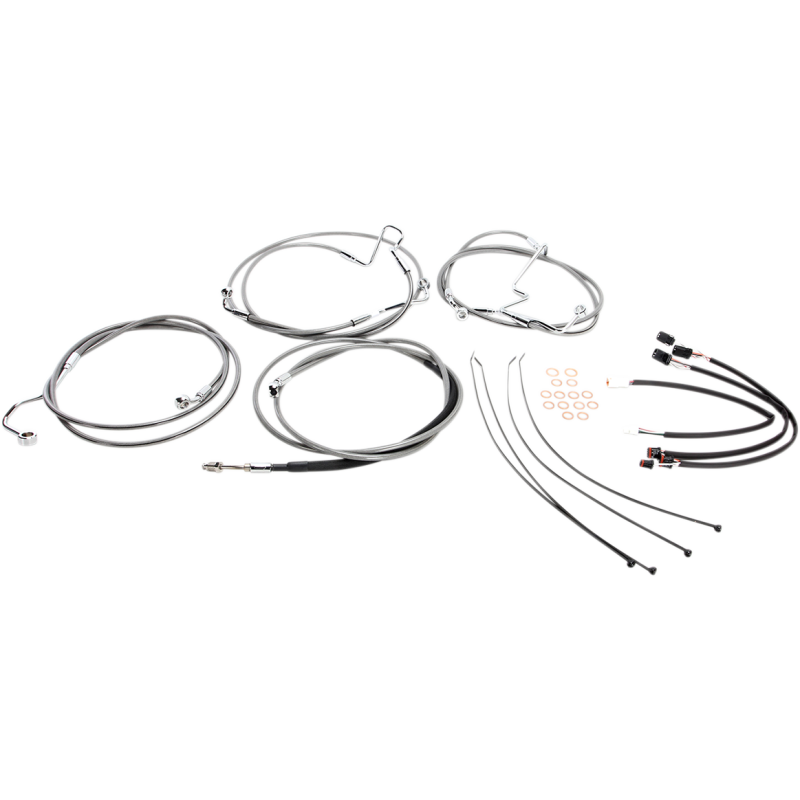 XR Stainless w/ Chrome Fittings DOT Handlebar Installation Kit, 12"-14" Apes