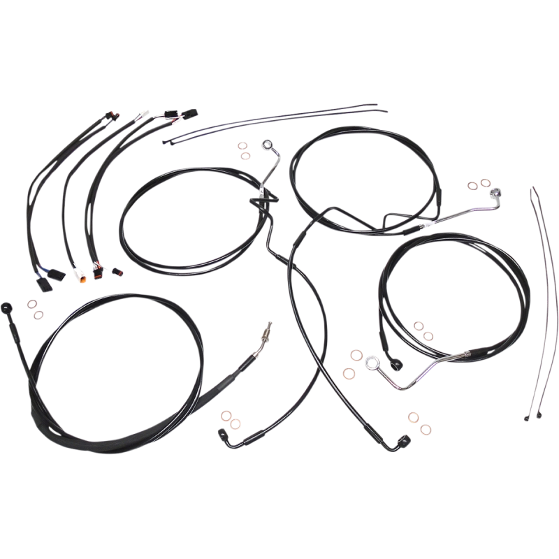 XR Black w/ Black Fittings DOT Handlebar Installation Kit, 12"-14" Apes