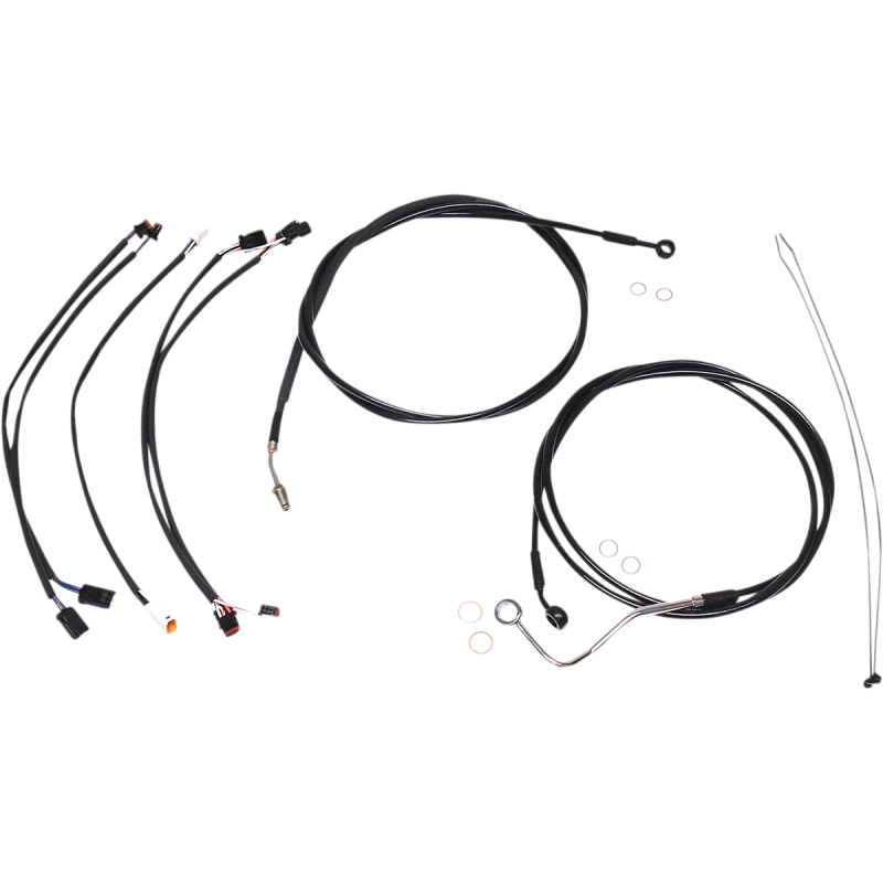 XR Black w/ Black Fittings DOT Handlebar Installation Kit, 12"-14" Apes