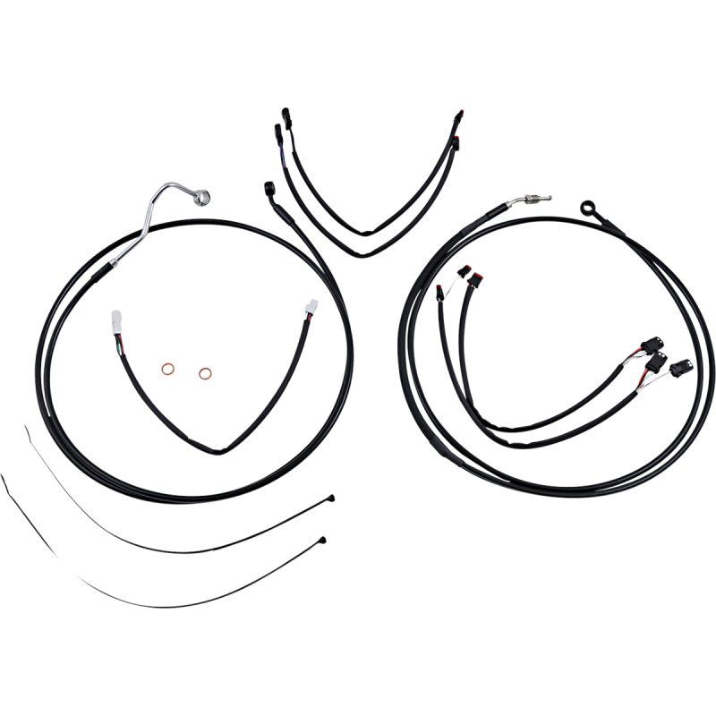 XR Black w/ Black Fittings DOT Handlebar Installation Kit, 15"-17" Apes