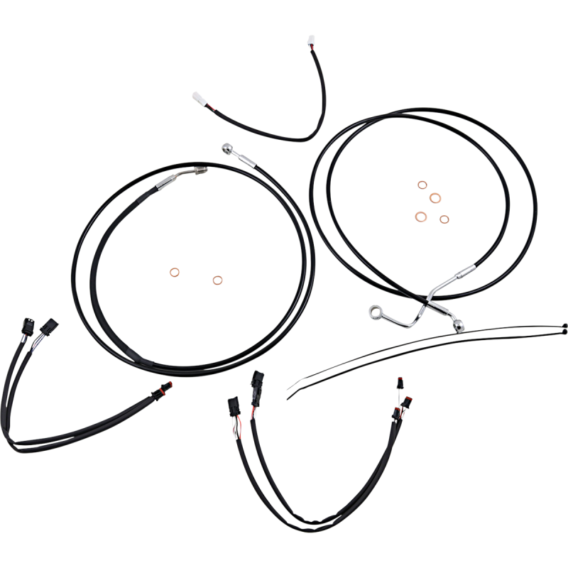 XR Black w/ Chrome Fittings DOT Handlebar Installation Kit, 15"-17" Apes