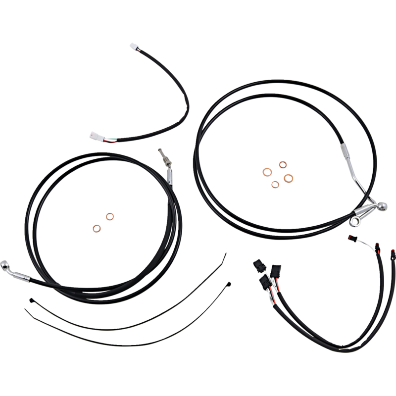 XR Black w/ Chrome Fittings DOT Handlebar Installation Kit, 15"-17" Apes