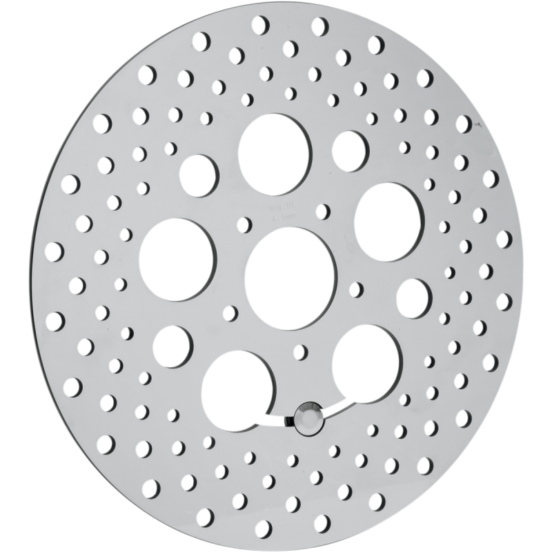 Drag Specialties Polished Stainless Steel Drilled Brake Rotors