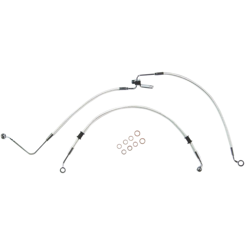 Braided DOT Rear Brake Line Kit - Sterling Chromite