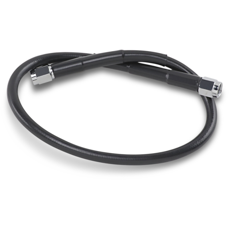 Black Vinyl-Coated Stainless Steel Brake Line 19"