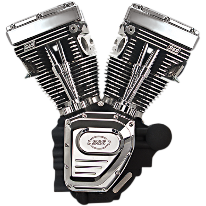 T124LC Engine, Wrinkle Black/Chrome
