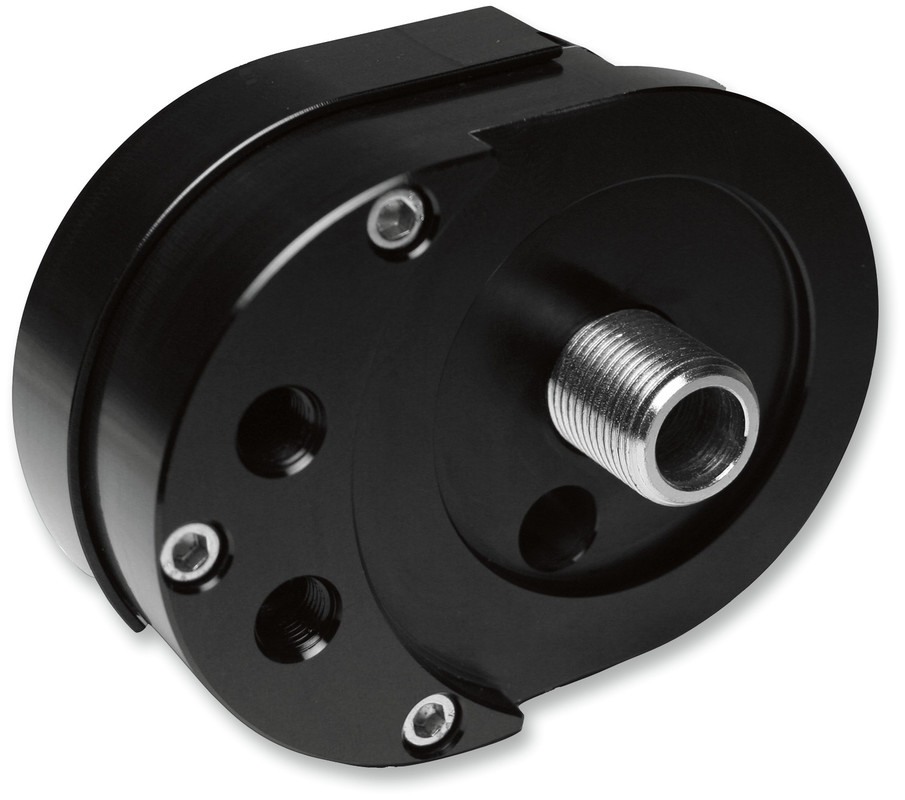 Offset Oil Filter Mount, Black Anodized