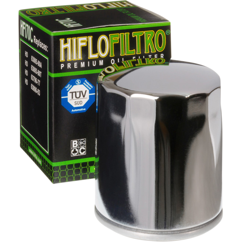 Hiflofiltro Standard Oil Filter - Chrome