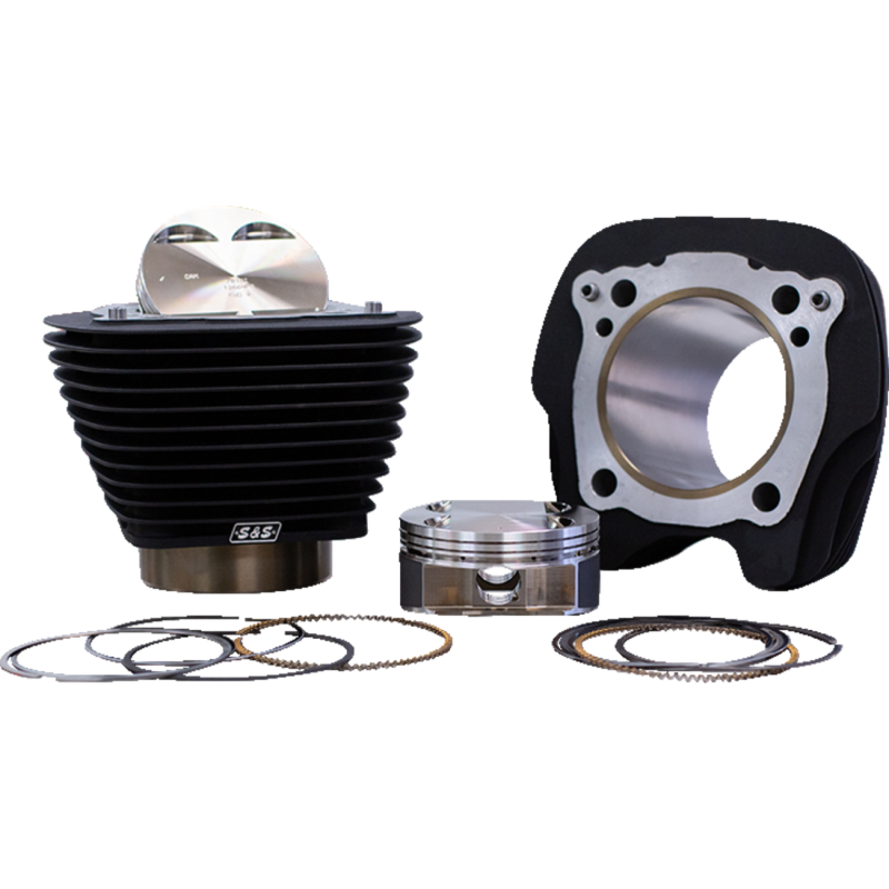 S&S 132" Big Bore Kit - Wrinkle Black, Non-Highlighted