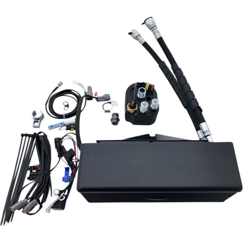 UltraCool Below Regulator Mount Oil Cooler Kit - Flat Black, Covered