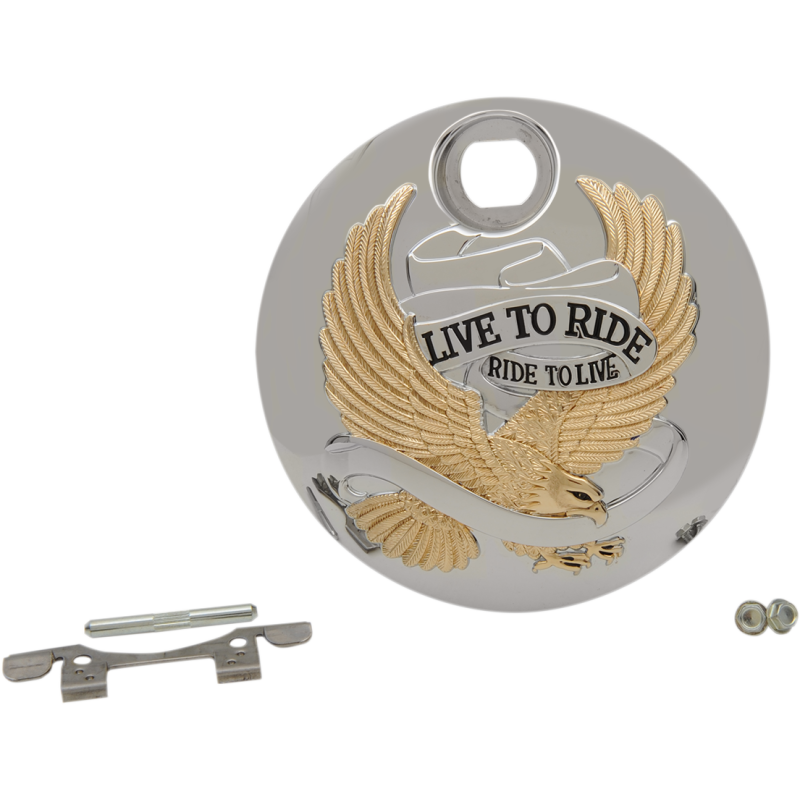 Live To Ride Fuel Door Chrome w/ Gold