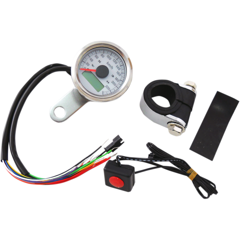 5" Programmable Speedometer Polished/White