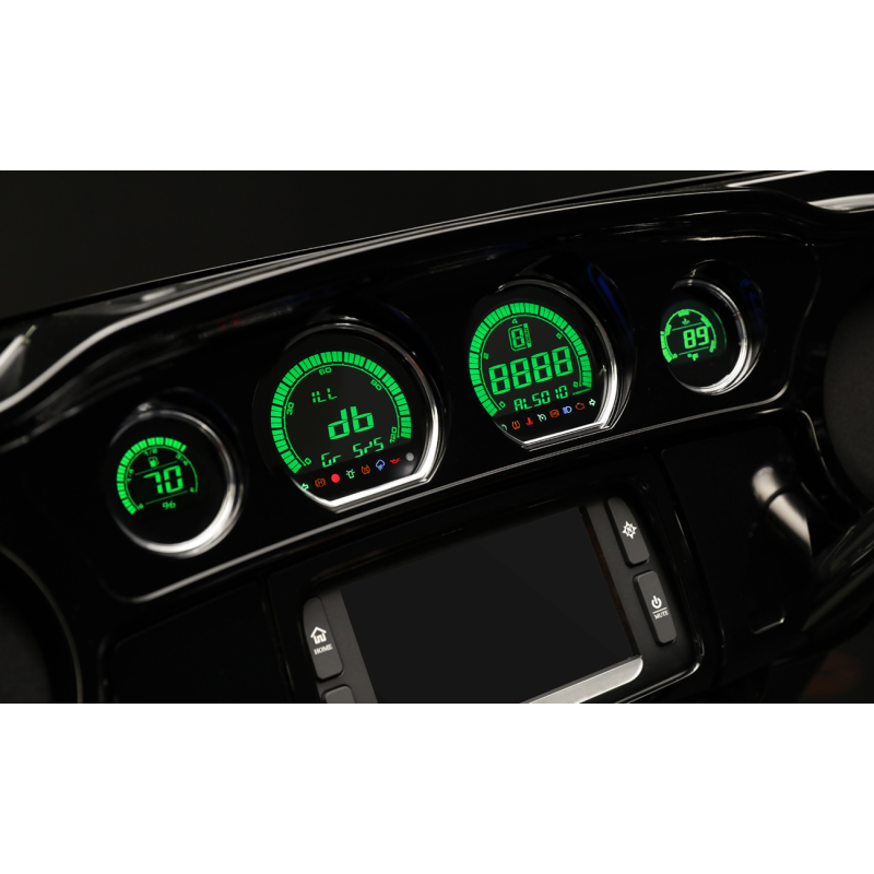 HD-03 Four-Piece Gauge Kit - Eight-Color LCD Display