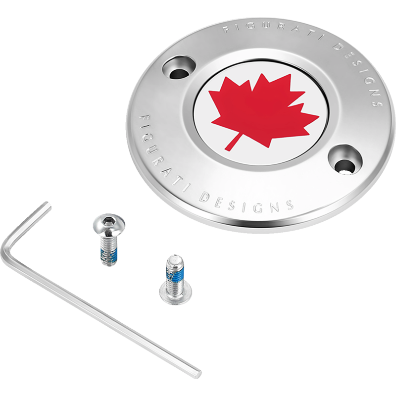 Timing Cover Mirror polished w/ red maple leaf