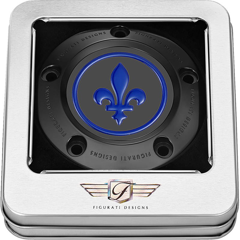 Timing Cover Black w/ blue fleur-de-lis