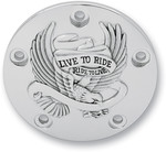 (image for) Drag Specialties 'Live To Ride' Points Cover (Chrome)