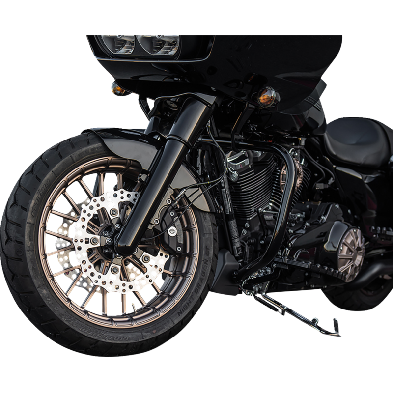 Smooth Aluminum Fat Tire Fork Boot Covers, Black Anodized