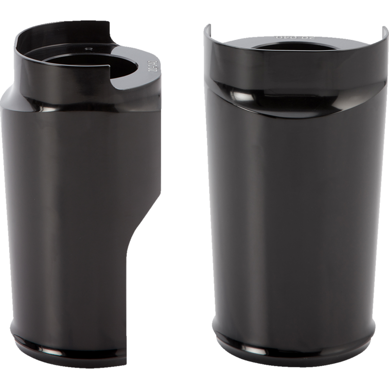 Smooth Aluminum Fat Tire Fork Boot Covers, Black Anodized