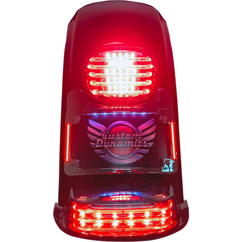 Custom Dynamics Turn Signal Eliminator with Tri-Radius Illuminated Plate Frame