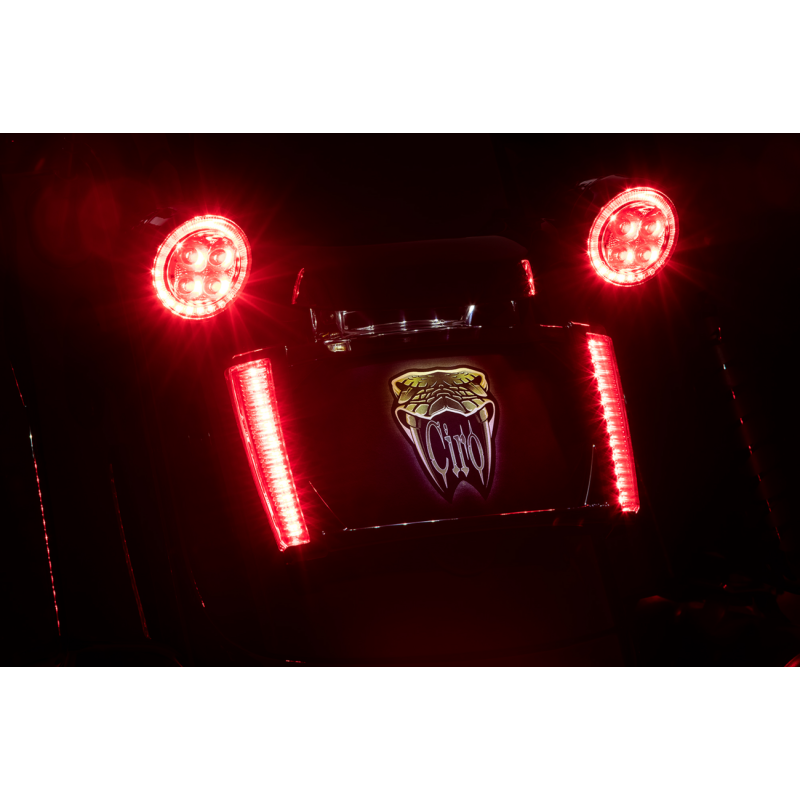 LED License Plate Frame - Black w/ Red Lenses