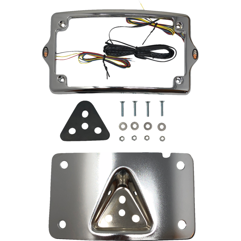 Curved 3-Bolt Mounted Elypse 3-1 LED License Plate Kit - Chrome