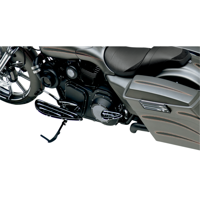 Adjustable Driver Floorboard, Deep Cut, Black Anodized