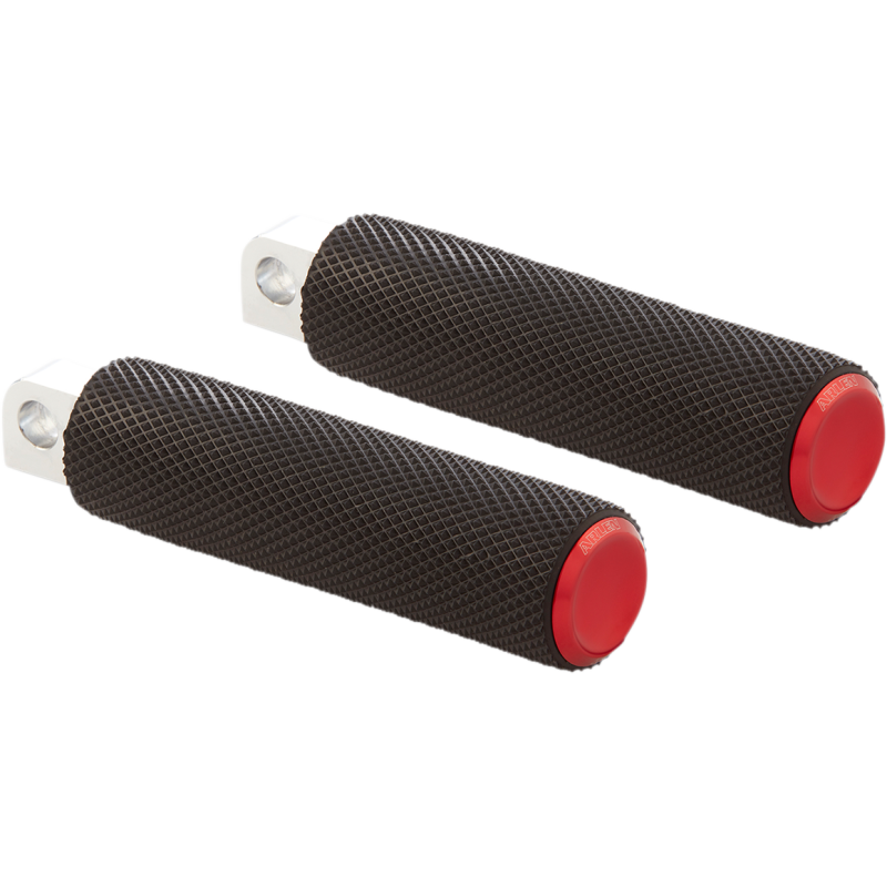Arlen Ness Knurled Male Mount Footpegs, Red