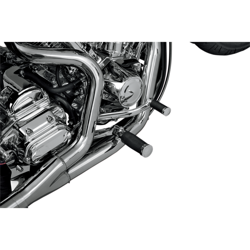 Performance Machine Contour Male-Mount Footpegs - Rubber-wrapped, chrome