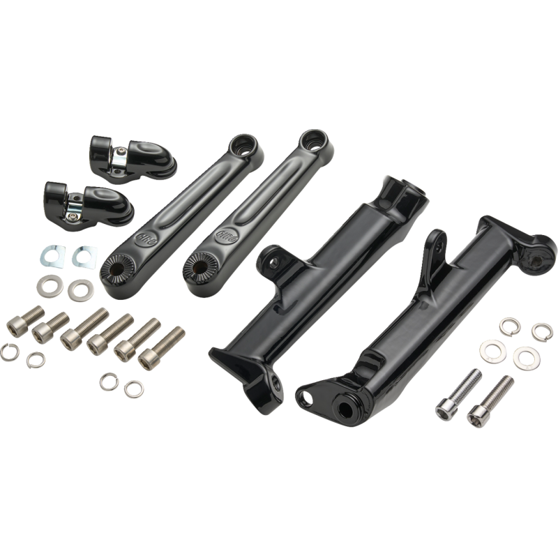 Black Extended Length Frame-Mounted Highway Peg Mounts