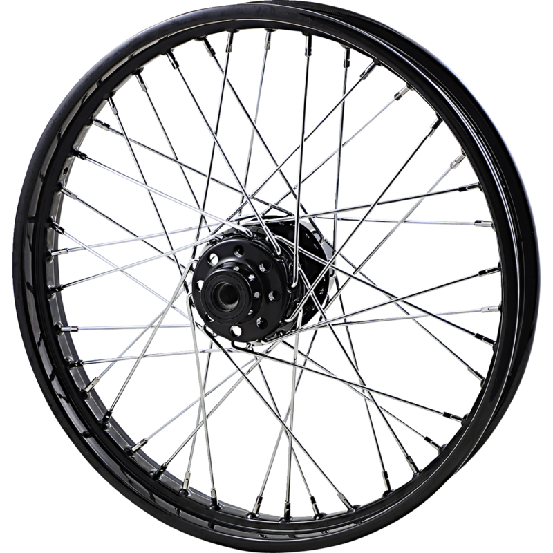21" x 2.15" Laced Replacement Gloss Black Front Wheel