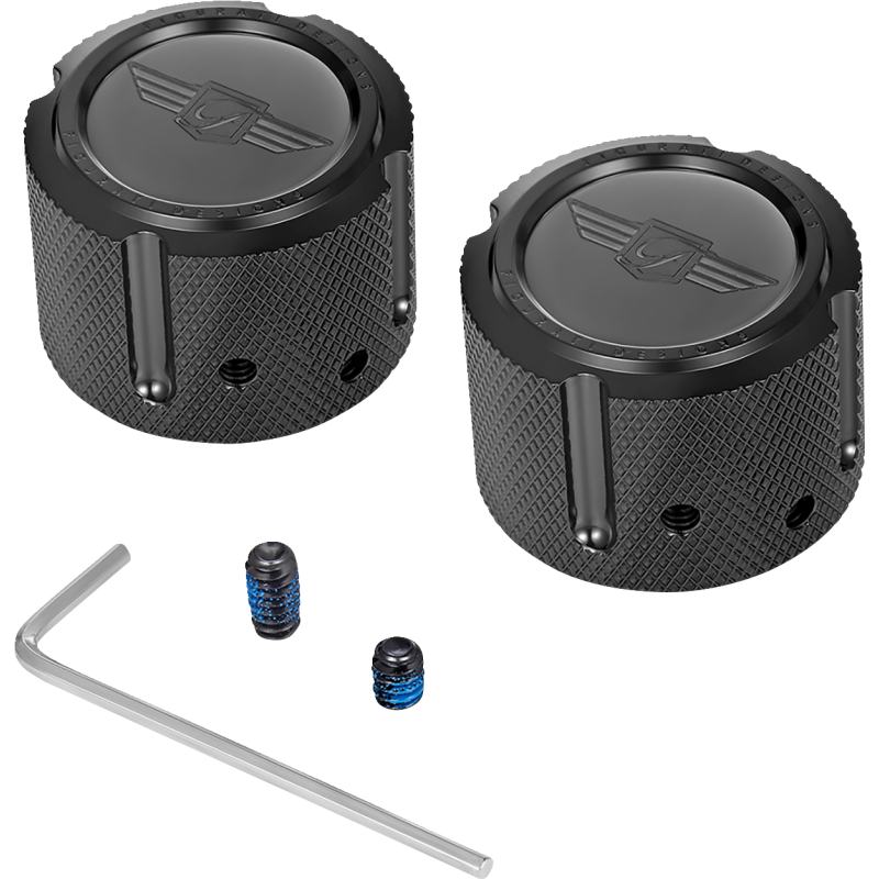 Axle Nut Cover Black w/ Figurati Designs