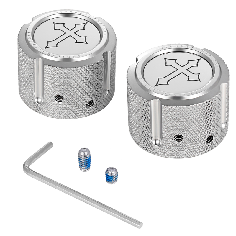 Axle Nut Cover Mirror w/ Cross