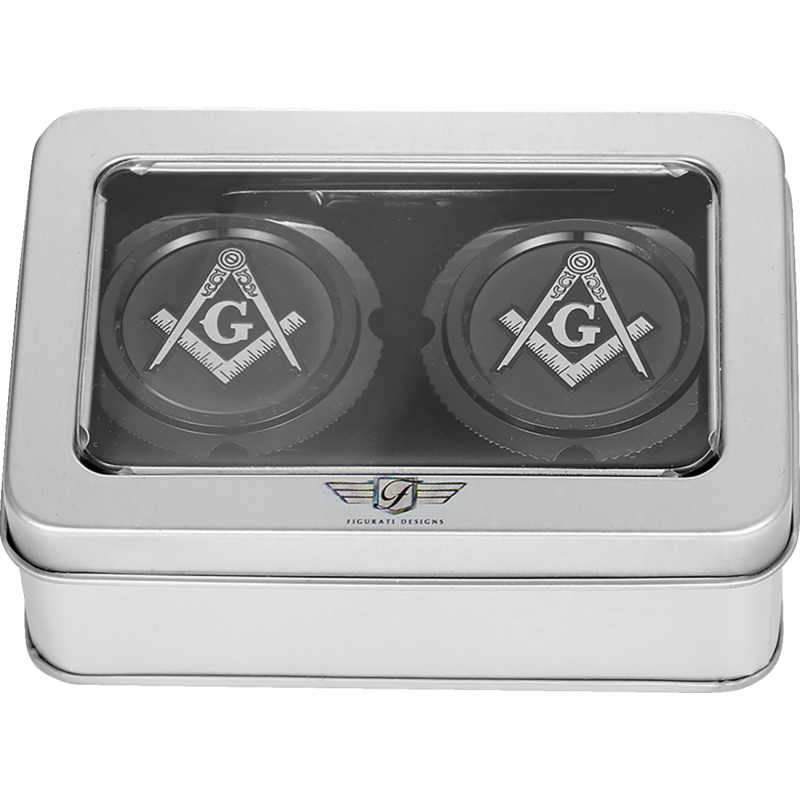 Axle Nut Cover Black w/ Masonic Emblem