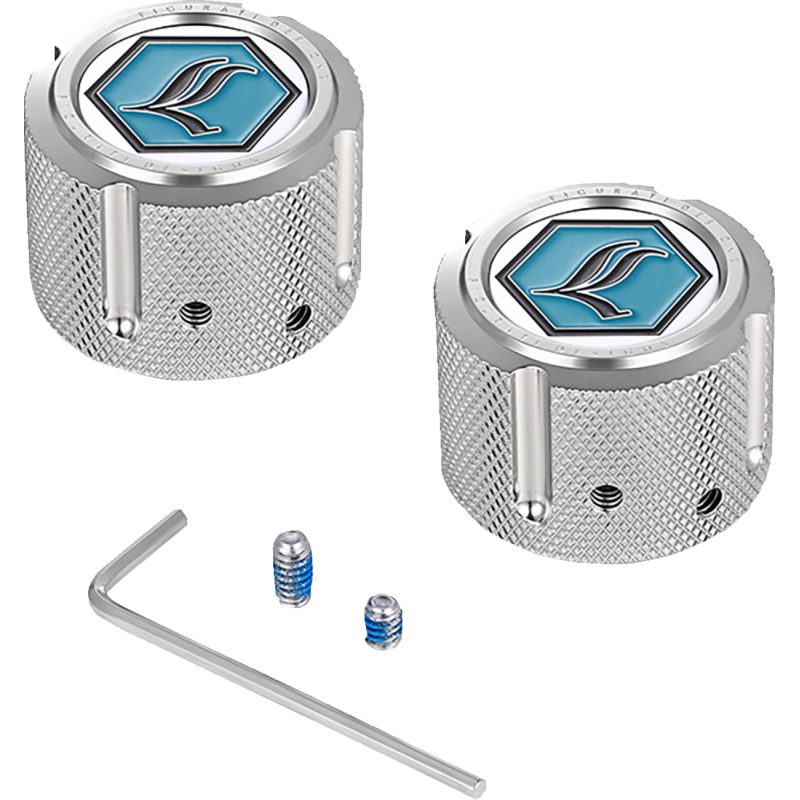 Front Axle Nut Cover - Mirror polished w/ Legends Suspensions logo