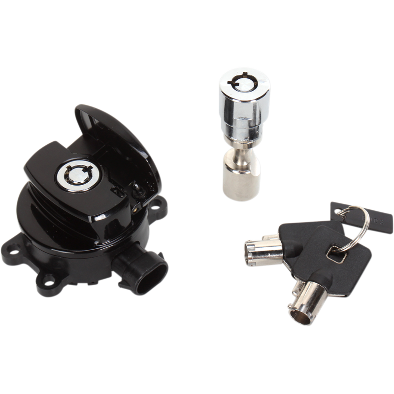 Side Hinge Ignition Switch with Fork Lock Gloss Black